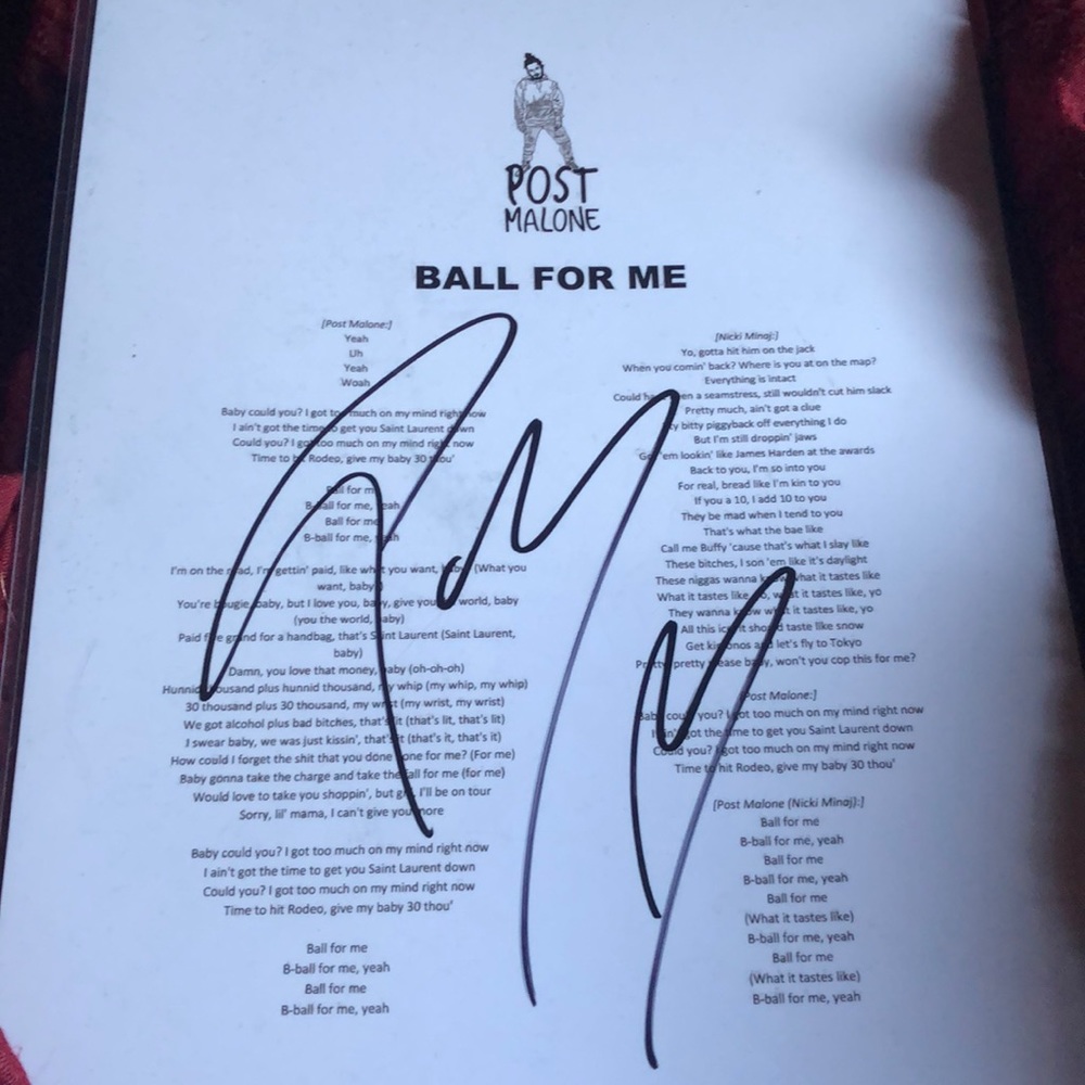 Post Malone lyrics signature